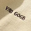 Laasbare hiphop trui pullover mannen Van Gogh schilderij borduurwerk gebreide trui Harajuku streetwear tops casual pullover 210909