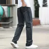 Męskie proste luźne bawełniane stretch cienkie dżinsy jeans wiosna lato biznes dorywczo duży rozmiar Lekkie marki dżinsy 42 44 211008
