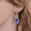 Örhängen Halsband Österrikisk Kristall Smycken Set med 3 st Ring Earrings för kvinnor