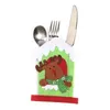 Santa Hat Rendier Kerst Nieuwjaar Pocket Fork Mes Bestek Houder Tas Home Party Tafel Diner Decoratie Servies Cover VT1820