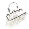 Sacs à main et pochettes de soirée en cristal pour mariée, produits de luxe, sacs à main de mariage formels avec perles synthétiques, sacs à main en métal pour femmes