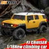 Vehículo Todoterreno Teledirigido RC 4WD Para Niños Y Adultos, Vehículo Eléctrico de Simulación de FMS 1:18 FJ Cruiser A Escala