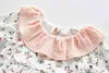 Spring Baby Bodysuit Happy Clothes Girl Little Flower Collar Creeper born 210515