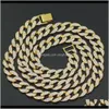 Chains Hip Hop Iced Out Cuban Link Chain Necklace Bling Jewelry 16Inch 18Inch 20Inch 24Inch 30 Inch 6Okgf Gkr4H