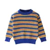 男の子のセーターの赤ん坊の縞模様の格子縞のニット子供の服秋と冬の肥厚プラスベルベットの暖かい男の子211201
