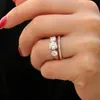 Anéis de casamento moda rosa ouro simples casais amor redondo zircão para mulheres anel de noivado jóias dia dos namorados gif5442747