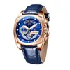 Reef Tiger/RT Mens Chronograph Sport Watches Luksusowe różowe złoto wodoodporne wojskowe sztuczne na rękę na rękę kwarcowe
