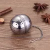 Premium Snap Leaf Ball Tea Strainer with Handle Extended Chain for Loose Flavoring Spices Seasonings Stainless Steel Pincer Infuser Mesh Tea Filter Steeper