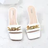 Dress Shoes Kalsooni 2021 Summer Women Sandals Casual Simple Metal Decoration Open-toe One Line Slippers