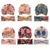 A939 Europa Moda Niemowlę Baby Florals Kapelusz z opaską z pałąkiem Bowknot Cap skrzyżowane Elastyczne Hairband 2pcs / Set