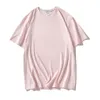 Harajuku Sommar Oversize T-shirt Rosa Solid Färg Grundläggande Tees Kvinnor Casual T-Shirts Koreanska Hipster White Dropship