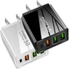 4ポートクイックタイプC USB C充電器PD QC3.0 EU US WALL CHARGERS FOR iPhone 11 12 13 15 SAMSUNGタブレットPC Android電話