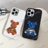 3D Doll Bear Designer Mass Telefen na iPhone 15 15pro 14 14pro 14plus 13 12 11 Pro Max XS XR XSMAX Hard Shell Luksusowy okładka telefonu komórkowego z Samsung S22 S23 Ultra