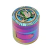 Diamond Stripes Smoking Herb Grinders 63mm 4 Layer Large Simple Operate With Zinc Alloy Pollen Tobacco Crusher Animal Pattern Covercolorful Smoke Grinder