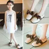 Black Pink Beige bowknot Baby Girls Princess Shoes For Kids Casual Leather Shoes For Student Girl single shoes 3 4 5 6 7 8-15T X0703