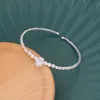 Braccialetto di perle a file singole Bracciale elasticizzato regolabile con polsino aperto intarsiato con strass per migliori amiche sorelle Q0719