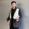 Erkek Takım Elbise Blazers 2021 Sonbahar Kış Çıkarılabilir Yelek Blazer Erkekler Harajuku Streetwear Gevşek Rahat Yün Ceket Adam Trend Moda Suit Jacke