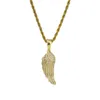 Angel Feather Wings Copper CZ Charms Wisiorek Mężczyźni Naszyjnik Stainlsteel Twist Łańcuch Naszyjniki Wisiorki Dla Mężczyzn Kobiety Biżuteria X0707