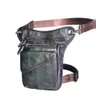 Original Läder Midja Pack Män Brun Casual Fashion Små Shoulder Messenger Designer Travel Belt Drop Ben Male