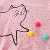 Saileroad Baby Girls Bluzy Zwierząt Koty Toddler Dziewczyny Bluzy Bluzy Jesień Niemowlę Odzież dziecięca Różowe kolory 211023