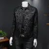 Luksusowy Kurtka Bomber Mężczyźni Jesień Business Casual Slim Lapel Single Breasted Sukienka Płaszcz Social Street Wear 220301