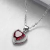 Diamond Heart pendant Necklace Stainelss steel chain women girls necklaces red green crystal Fashion jewelry will and sandy