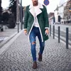 Höst Fashion Solid Composite Suede Coats Män Vinter Slim Varm Singel Breasted Jacka Casual Turn-down Män Streetwear 211217