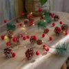 2M 20 LEDの家の銅線の松のコーンLEDライトクリスマスツリーの飾り2022 Kerst Natal Navidad Noel 211104