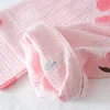 Pêssego fresco Doce Sleepwear mulheres pijamas conjuntos primavera japonês 100% algodão de mangas compridas pijama homewear 210901