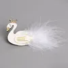 Accessori per capelli Bambini Glitter Swan Clips Neonate Cute White/Black Gold Crown Feather Princess Forcine per capelli Lovely Kids