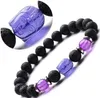 Yoga Chakra Natursten Buddha Beads Strand Armband Tiger Eye Amethyst Crystal Lava Rock Oil Diffuser Armband för kvinnor Män