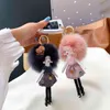 Real Fox Fur Pompom Пушистая кукла Beychain Рюкзак Детские подарки Мягкие игрушки с вешалкой Ключ Кошелек Сумки Подвеска для Дети Женщин