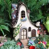 Fairy House Large Rustic Miniature Garden Villa Cottage Resin Fairy Garden Decor Miniatuur Woodland Gnome Hut House Woningen 210727