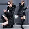 Dames Down Parka Long Jacket 2021 Winter Koreaanse versie Slim Taille Hooded Bont Kraag Warm Mode Woonplaten Hoge Kwaliteit Solid Color