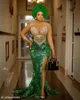 2021 Plus Size Arabische Aso EBI Luxe Mermaid Sexy Prom Jurken Beaded Crystals Kant Pure Nek Avond Formele Partij Tweede Receptie Jurken Jurk ZJ022