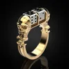 Cluster Rings Creative Skull Dice For Men Vintage Fashion Gold Silver Color Punk Ring Male Classic Two Tone Jewelry Halloween Part273g