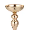 Bougeoirs 51 cm/20 "or Vase à fleurs Table pièce maîtresse événement Rack route plomb décoration de mariage chandelier en métal