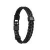 Link Chain Trendy Men Jewelry Red Braided Leather Rope Bracelet Black Magnetic Buckle Bracelets Punk Wrist Band Kent22