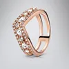 18K oro rosa autentico argento 925 sterling cz anello diamante con scatola originale per anelli di nozze Pandora set gioielli di fidanzamento CD8006