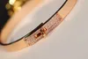 Luxe manchet Seiko versie 925 Sterling Silver Rose Gold V Gold Simulation Drill Half volledige diamantarmband Kelly Female9418250