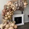 147 stks Cream Coffee Khaki Bruin Kleur Ballonnen Garland Arch Kit Latex Globos Baby Shower Supplies Verjaardag Bruiloft Decors 211216