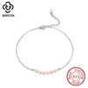 Rinntin 925 Sterling Silver Anklet Round Shape Design Pink White Fresh Water Pearl For Grils Daliy Dating Wedding TSA02