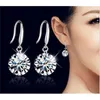 Otantik ince S925 Sterling Gümüş Cazibe Küpe Rovski Kadın Mücevherlerinden Kadın Kristal Mikro Set8817448