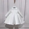 Mädchen Kleider Baby Mädchen Taufe Kleid Geburtstag Party Outfits Kleinkind Weiß Satin Rüschen Taufkleid Hochzeitsabend Für Geborene