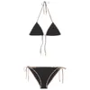 Sexy bikini à la mode noir trois points imprimé floral famille maillot de bain fendu femme designer net maillot de bain rouge