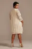 Elfenbensmantel spetsar brudklänningar med jacka ren juvelhalsgräs aftonklänningar knä längd bröllop gästklänning 407