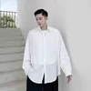 Camicia per ragazzi in corda Decorazione allentata Parrucchiere Colletto per personalità Manica lunga Nappa Camicie casual da uomo coreane primaverili e autunnali