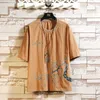 Korte mouw linnen t-shirt heren zomer wit zwart t-shirt top Tees Chinese mode kleding oversize 4XL 5XL O hals 210707