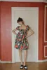 Peinture à l'huile manches bouffantes imprimé floral mini robe femmes dos nu robe de bal courte vêtements d'été mignons 210427