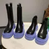 Mode Zitronengelb Plattform Frauen Kurze Stiefel Schlanke Dicke Sohle Echtleder Stiefel Mischfarbe Höhe Erhöhen Botas